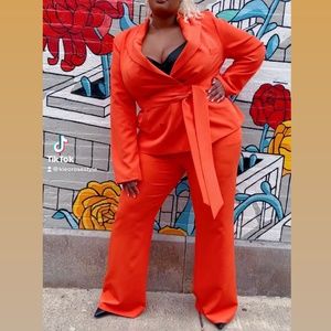 Power Pant Suit in Orange